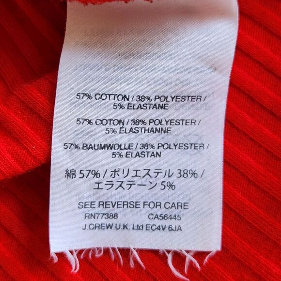 J.Crew Ribbed Bell-Sleeve Top-Cotton Blend-Belvedere Red -Size XS - Picture 6 of 7